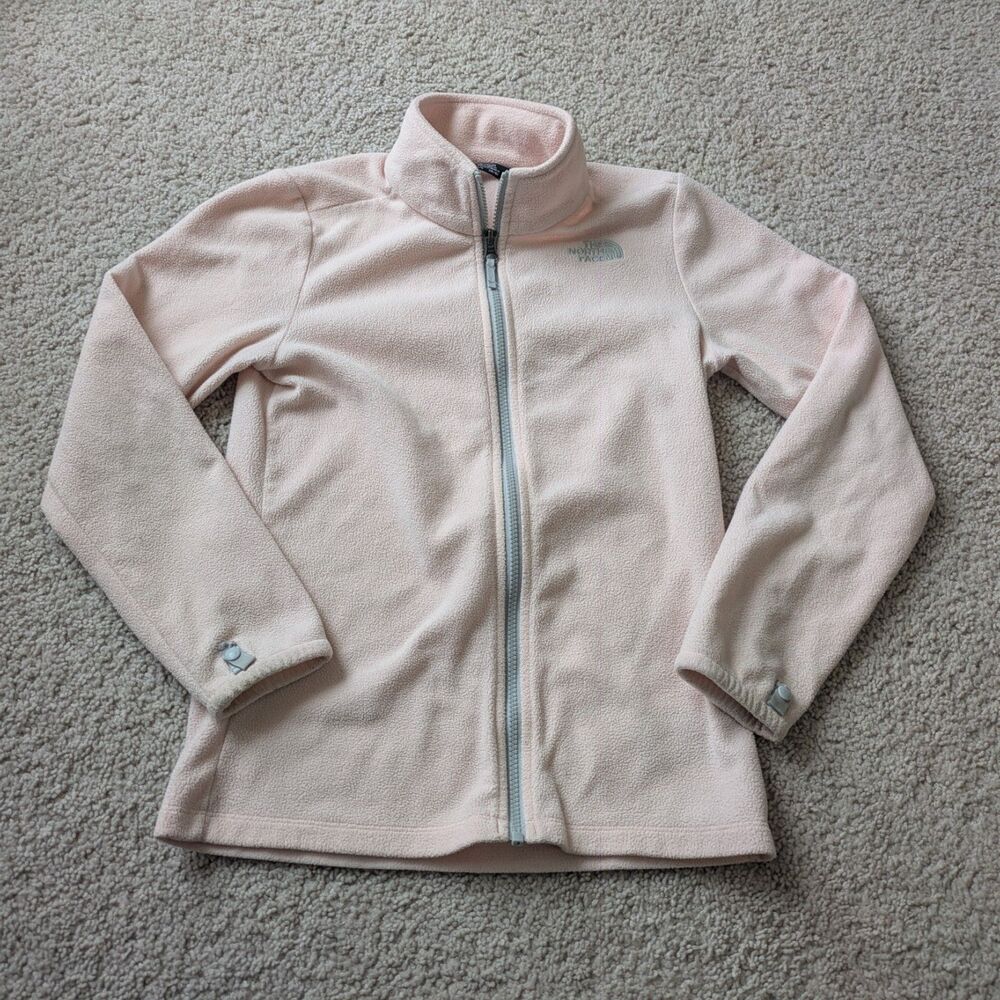 The North Face Baby Pink Zip Up Fleece Jacket for Girls Sz L (14-16)